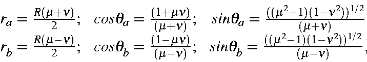 begin{displaymath}begin{array}{ccc}r_a=frac{R(mu + nu)}{2}